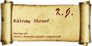 Kálnay József névjegykártya